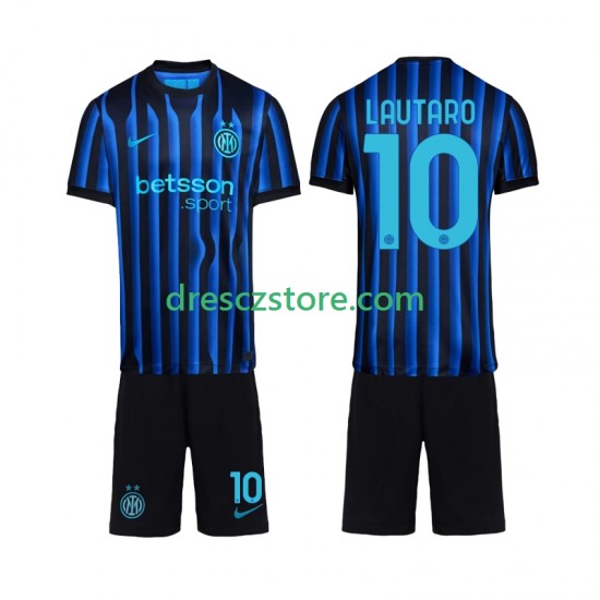 Inter Milán Lautaro Martinez 10 Domácí Dres 2025-2026 Krátký rukáv Děti Fotbalové Dresy