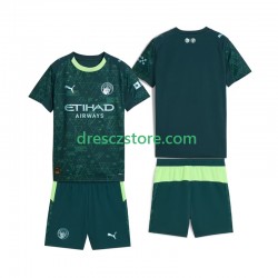 Manchester City Čtvrtý Dres 2025-2026 Krátký rukáv Děti Fotbalové Dresy