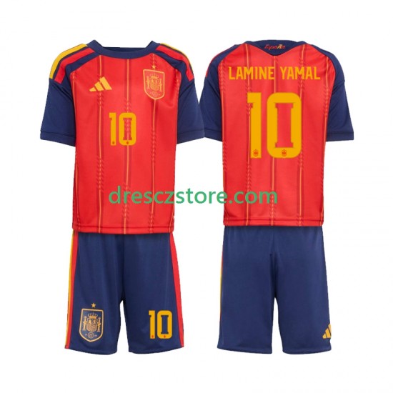 Španělsko Lamine Yamal 10 Domácí Dres MS ve fotbale 2026 Krátký rukáv Děti Fotbalové Dresy