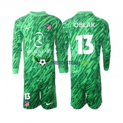 Atlético Madrid Jan Oblak 13 Brankářské Venkovní Dres 2024-2025 Dlouhý rukáv Děti Fotbalové Dresy