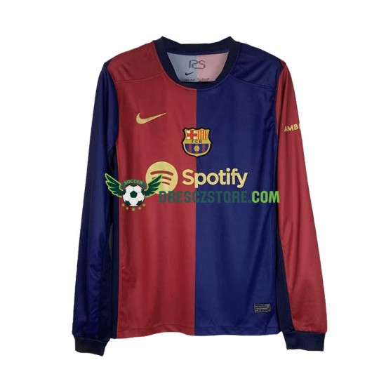 FC Barcelona Domácí Dres 2024-2025 Dlouhý rukáv Muže Fotbalové Dresy