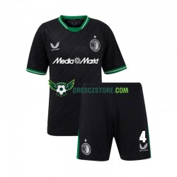 Feyenoord Rotterdam Lutsharel Geertruida 4 Venkovní Dres 2024-2025 Krátký rukáv Děti Fotbalové Dresy