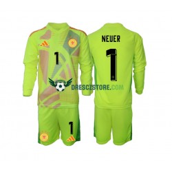Německo Manuel Neuer 1 Brankářské Venkovní Dres Euro 2024 Dlouhý rukáv Děti Fotbalové Dresy