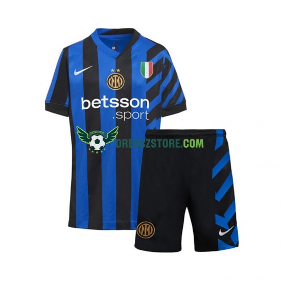 Inter Milán Domácí Dres 2024-2025 Krátký rukáv Děti Fotbalové Dresy