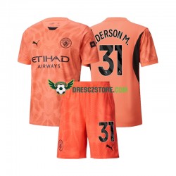 Manchester City Ederson M 31 Brankářské Venkovní Dres 2024-2025 Krátký rukáv Děti Fotbalové Dresy