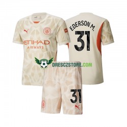 Manchester City Ederson M 31 Brankářské Alternativní Dres 2024-2025 Krátký rukáv Děti Fotbalové Dresy