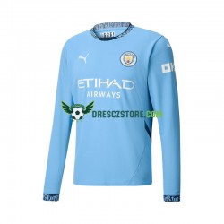 Manchester City Domácí Dres 2024-2025 Dlouhý rukáv Muže Fotbalové Dresy