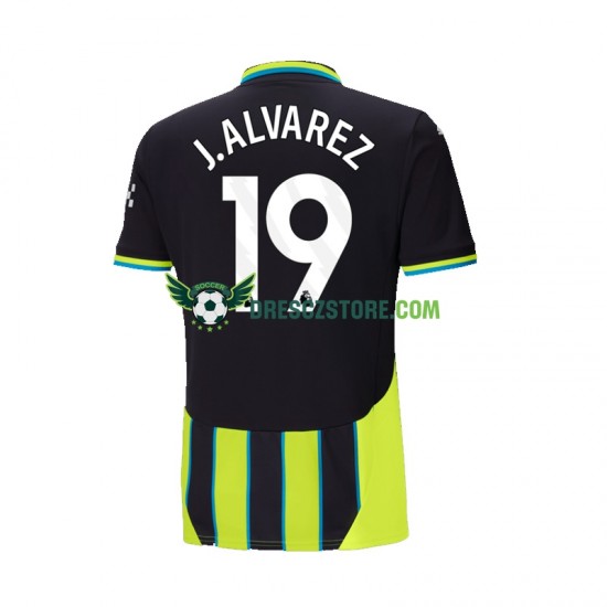 Manchester City Julian Alvarez 19 Venkovní Dres 2024-2025 Krátký rukáv Muže Fotbalové Dresy