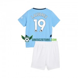 Manchester City Julian Alvarez 19 Domácí Dres 2024-2025 Krátký rukáv Děti Fotbalové Dresy