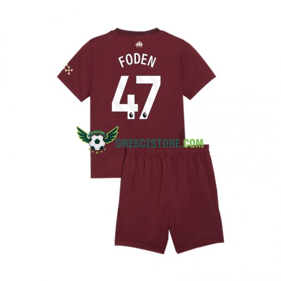 Manchester City Phil Foden 47 Alternativní Dres 2024-2025 Krátký rukáv Děti Fotbalové Dresy