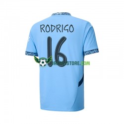 Manchester City UCL Font RODRIGO 16 Domácí Dres 2024-2025 Krátký rukáv Muže Fotbalové Dresy
