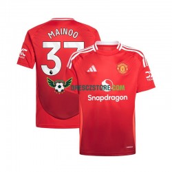 Manchester United Kobbie Mainoo 37 Domácí Dres 2024-2025 Krátký rukáv Muže Fotbalové Dresy