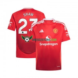 Manchester United Luke Shaw 23 Domácí Dres 2024-2025 Krátký rukáv Muže Fotbalové Dresy