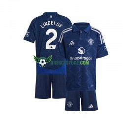 Manchester United Victor Lindelof 2 Venkovní Dres 2024-2025 Krátký rukáv Děti Fotbalové Dresy
