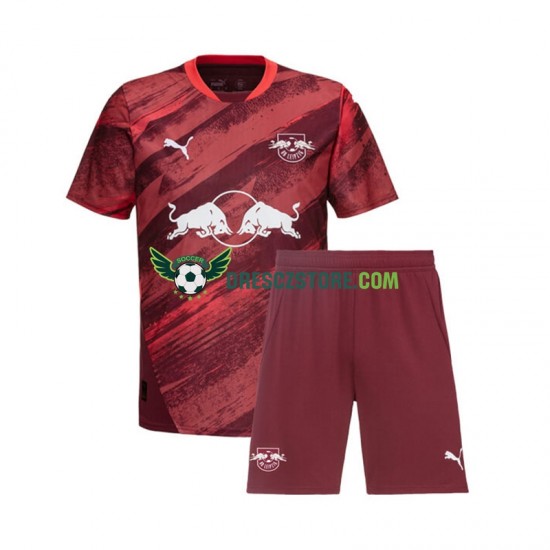 RB Leipzig Venkovní Dres 2024-2025 Krátký rukáv Děti Fotbalové Dresy