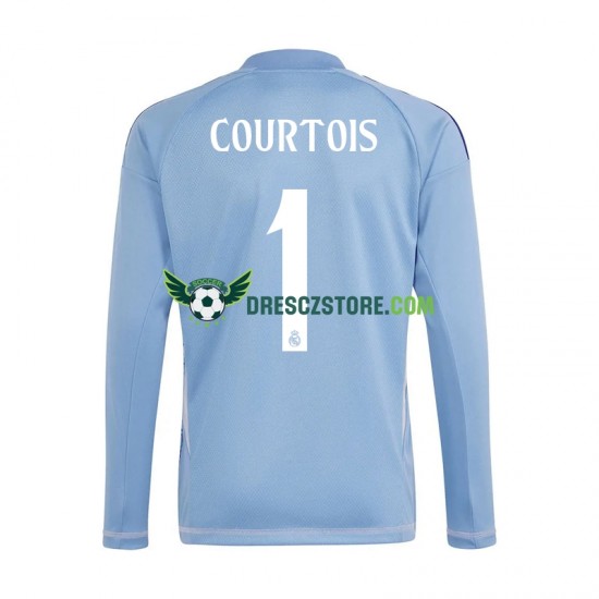 Real Madrid Thibaut Courtois 1 Brankářské Domácí Dres 2024-2025 Dlouhý rukáv Muže Fotbalové Dresy