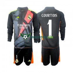 Real Madrid Thibaut Courtois 1 Brankářské Venkovní Dres 2024-2025 Dlouhý rukáv Děti Fotbalové Dresy