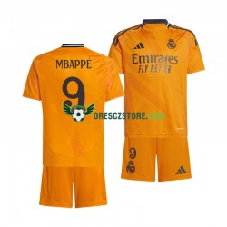 Real Madrid Kylian Mbappé 9 Venkovní Dres 2024-2025 Krátký rukáv Děti Fotbalové Dresy