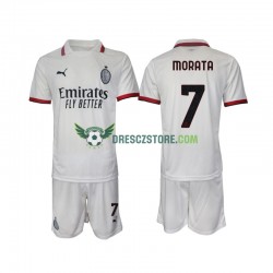 AC Milán Morata 7 Venkovní Dres 2024-2025 Krátký rukáv Děti Fotbalové Dresy
