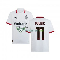 AC Milán PULISIC 11 Venkovní Dres 2024-2025 Krátký rukáv Muže Fotbalové Dresy