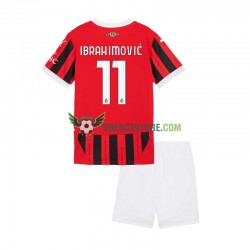 AC Milán Ibrahimović 11 Domácí Dres 2024-2025 Krátký rukáv Děti Fotbalové Dresy