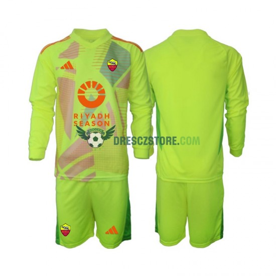 AS Řím Brankářské Venkovní Dres 2024-2025 Dlouhý rukáv Děti Fotbalové Dresy