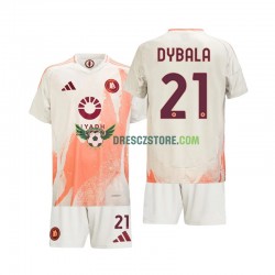 AS Řím Paulo Dybala 21 Venkovní Dres 2024-2025 Krátký rukáv Děti Fotbalové Dresy