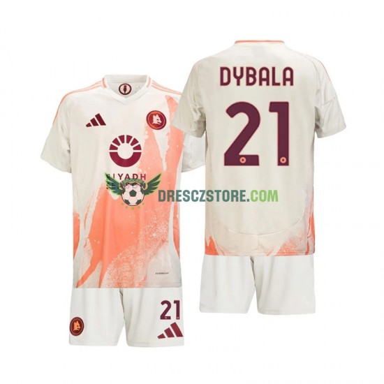 AS Řím Paulo Dybala 21 Venkovní Dres 2024-2025 Krátký rukáv Děti Fotbalové Dresy