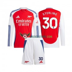 Arsenal Raheem Sterling 30 Domácí Dres 2024-2025 Dlouhý rukáv Děti Fotbalové Dresy