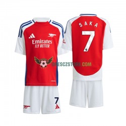 Arsenal Saka 7 Domácí Dres 2024-2025 Krátký rukáv Děti Fotbalové Dresy