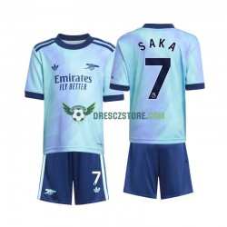 Arsenal Saka 7 Alternativní Dres 2024-2025 Krátký rukáv Děti Fotbalové Dresy