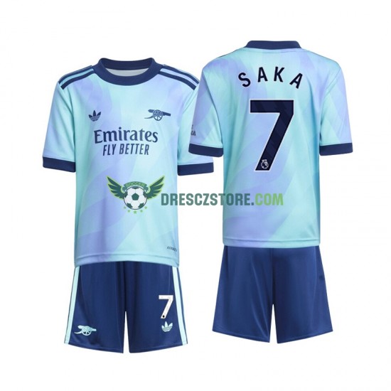 Arsenal Saka 7 Alternativní Dres 2024-2025 Krátký rukáv Děti Fotbalové Dresy