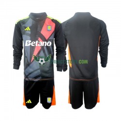 Aston Villa Brankářské Domácí Dres 2024-2025 Dlouhý rukáv Děti Fotbalové Dresy