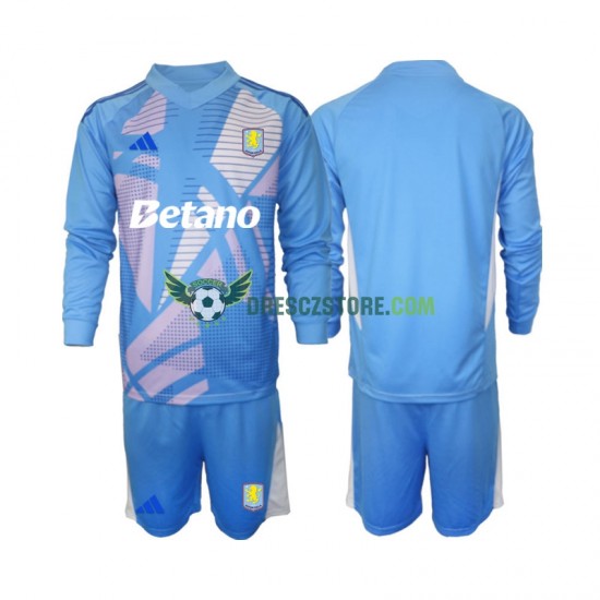 Aston Villa Brankářské Alternativní Dres 2024-2025 Dlouhý rukáv Děti Fotbalové Dresy