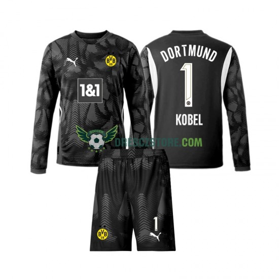 Borussia Dortmund Gregor Kobel 1 Brankářské Čtvrtý Dres 2024-2025 Dlouhý rukáv Děti Fotbalové Dresy
