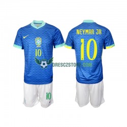 Brazílie Neymar JR 10 Venkovní Dres 2024 Krátký rukáv Děti Fotbalové Dresy