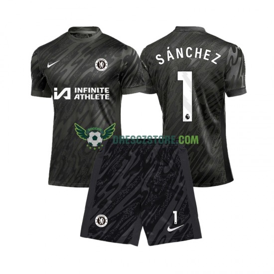 Chelsea Robert Sanchez 1 Brankářské Venkovní Dres 2024-2025 Krátký rukáv Děti Fotbalové Dresy
