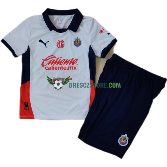 Deportivo Guadalajara Venkovní Dres 2024-2025 Krátký rukáv Děti Fotbalové Dresy