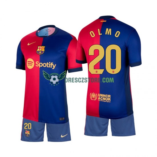 FC Barcelona Olmo 20 Domácí Dres 2024-2025 Krátký rukáv Děti Fotbalové Dresy