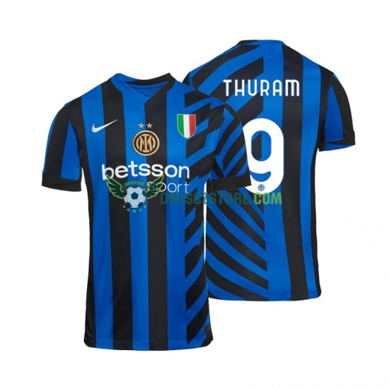 Inter Milán Marcus Thuram 9 Domácí Dres 2024-2025 Krátký rukáv Muže Fotbalové Dresy