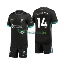 Liverpool Chiesa 14 Venkovní Dres 2024-2025 Krátký rukáv Děti Fotbalové Dresy