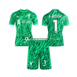 Liverpool Alisson Becker 1 Brankářské Venkovní Dres 2024-2025 Krátký rukáv Děti Fotbalové Dresy