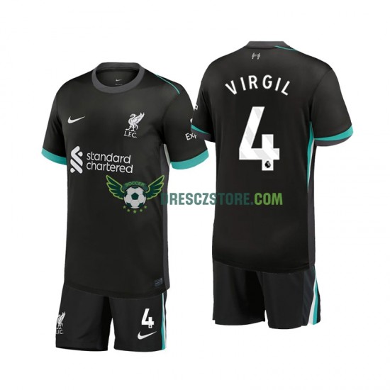 Liverpool Virgil 4 Venkovní Dres 2024-2025 Krátký rukáv Děti Fotbalové Dresy