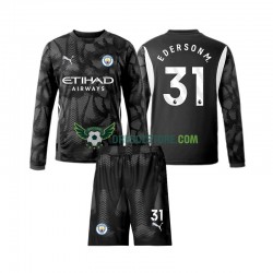 Manchester City Ederson Moraes 31 Brankářské Čtvrtý Dres 2024-2025 Dlouhý rukáv Děti Fotbalové Dresy