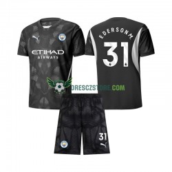Manchester City Ederson Moraes 31 Brankářské Čtvrtý Dres 2024-2025 Krátký rukáv Děti Fotbalové Dresy
