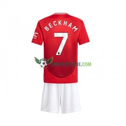 Manchester United Beckham 7 Domácí Dres 2024-2025 Krátký rukáv Děti Fotbalové Dresy