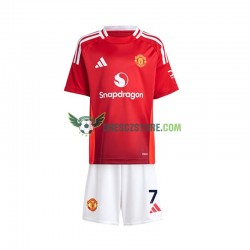 Manchester United Cristiano Ronaldo 7 Domácí Dres 2024-2025 Krátký rukáv Děti Fotbalové Dresy