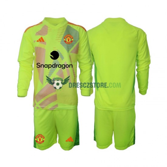 Manchester United Brankářské Venkovní Dres 2024-2025 Dlouhý rukáv Děti Fotbalové Dresy