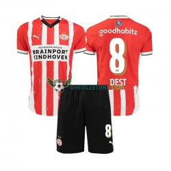 PSV Eindhoven Sergino Dest 8 Domácí Dres 2024-2025 Krátký rukáv Děti Fotbalové Dresy