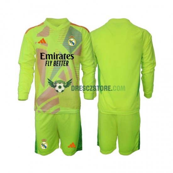 Real Madrid Brankářské Čtvrtý Dres 2024-2025 Dlouhý rukáv Děti Fotbalové Dresy